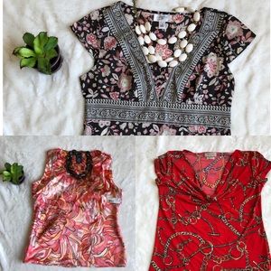 Lot of 3 Women’s work blouses tops S/M